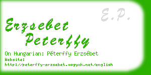 erzsebet peterffy business card